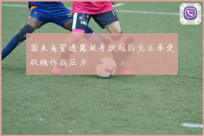 国米高管透露放弃欧冠因无法承受双线作战压力